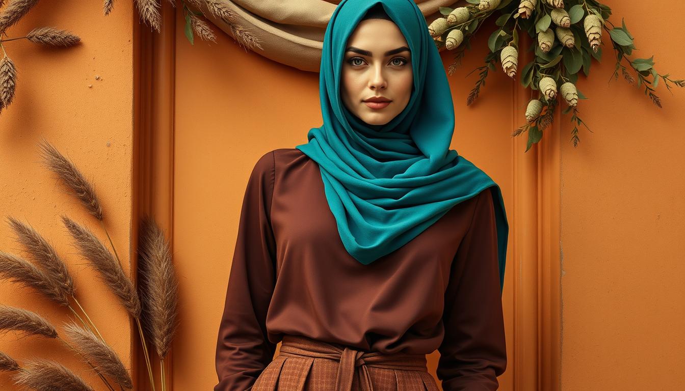 kombinasi warna baju coklat tua cocok dengan jilbab warna apa