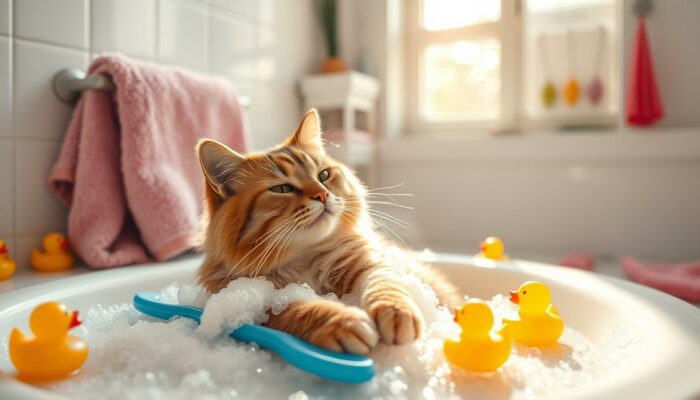 merawat kebersihan kucing